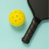 pickleball paddle and ball